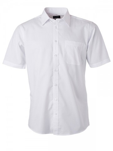 JN Men's Poplin Shirt SS JN680 wit