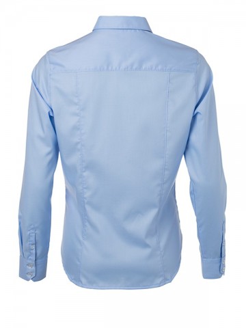 JN681 Ladies Micro Twill shirt LS lichtblauw rug