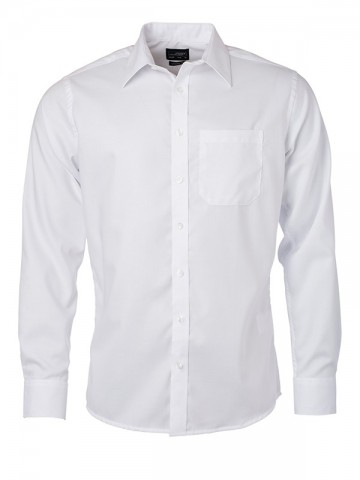 JN682 Men's Micro Twill shirt LS wit