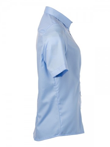 JN683 Ladies Micro Twill shirt SS lichtblauw zij
