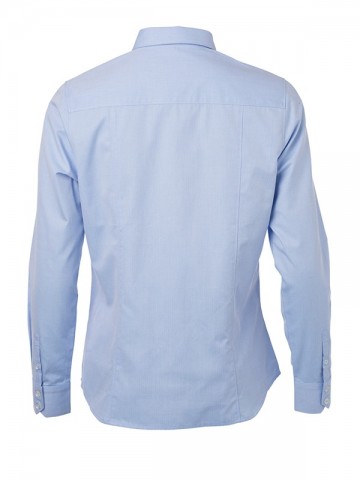 JN Ladies Heringbone Shirt LS JN689 lichtblauw achter