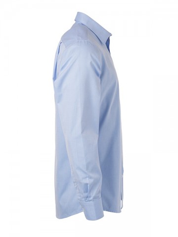 JN Men's Heringbone shirt LS JN690 lichtblauw zij