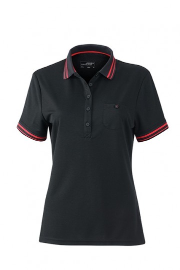JN Ladies Polo JN701 zwart rood