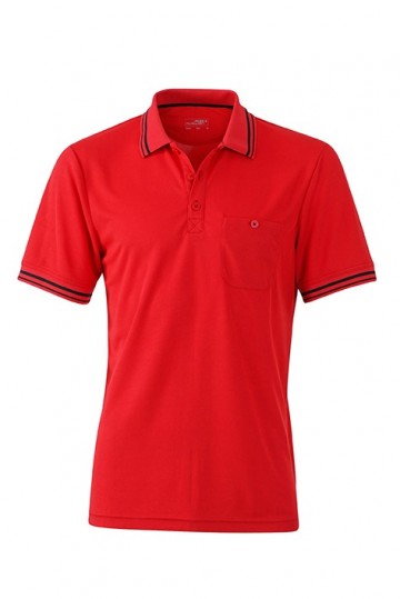 JN Men's Polo JN702 rood zwart