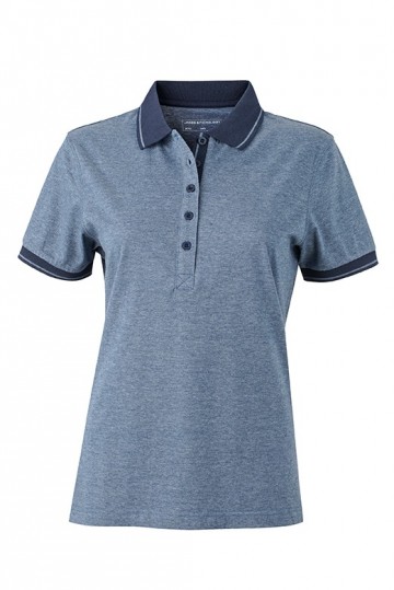 JN Ladies Heather Polo JN705 blauwmelange marineblauw