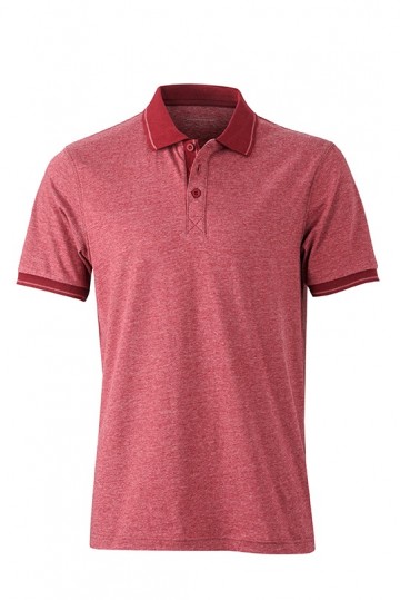 JN Men's Heather Polo JN706 wijnroodmelange wijnrood