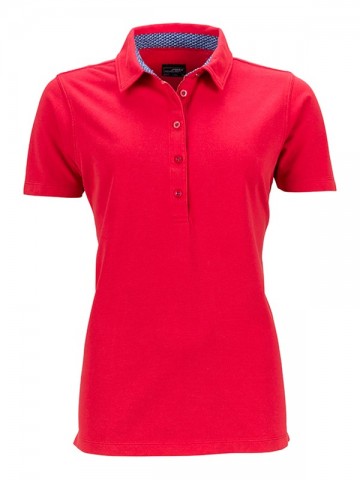 JN Ladies polo JN711 rood blauwwit