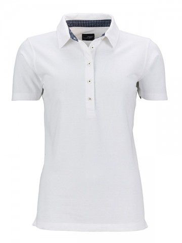 JN Ladies polo JN711 wit marineblauwwit