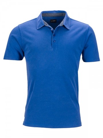 JN Men's polo JN712 koningsblauw marineblauwwit