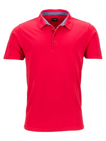 JN Men's polo JN712 rood witblauw