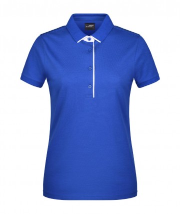 JN Ladies Polo Single Stripe JN725 koningsblauw wit