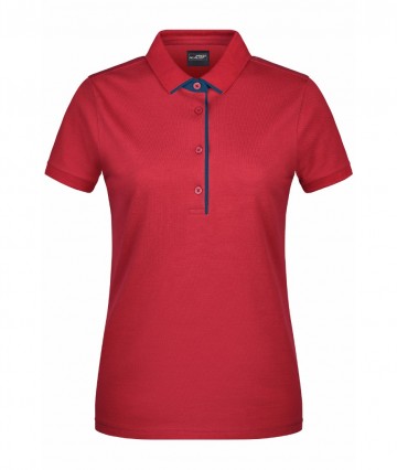 JN Ladies Polo Single Stripe JN725 rood marineblauw