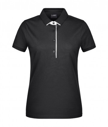 JN Ladies Polo Single Stripe JN725 zwart wit