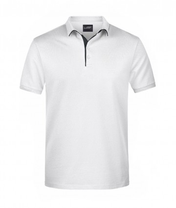 JN Men's Polo Single Stripe JN726 wit zwart