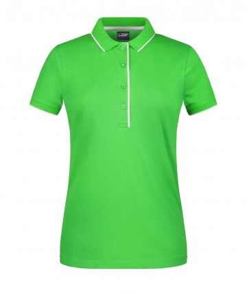 JN Ladies Polo Stripe JN727 kikkergroen wit