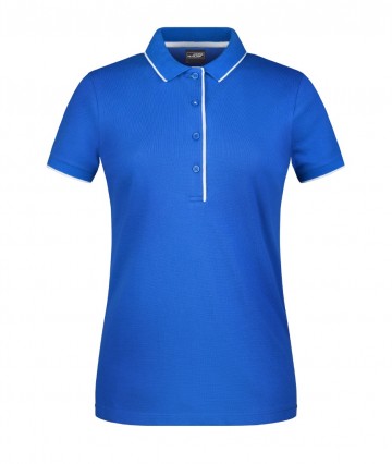 JN Ladies Polo Stripe JN727 koningsblauw wit