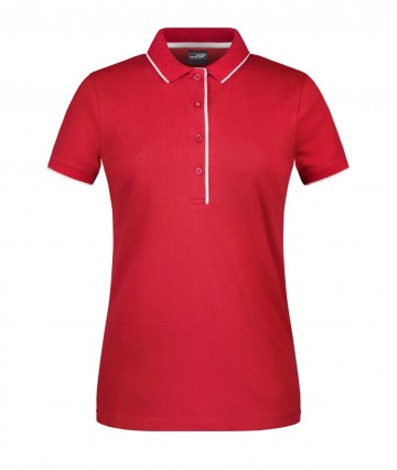 JN Ladies Polo Stripe JN727 rood wit