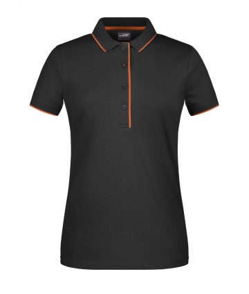 JN Ladies Polo Stripe JN727 zwart oranje