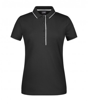 JN Ladies Polo Stripe JN727 zwart zilver