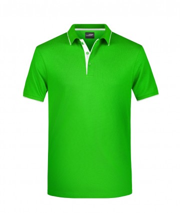 JN Men's Polo Stripe JN728 kikkergroen wit