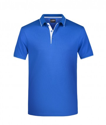 JN Men's Polo Stripe JN728 koningsblauw wit