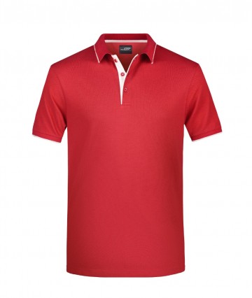 JN Men's Polo Stripe JN728 rood wit