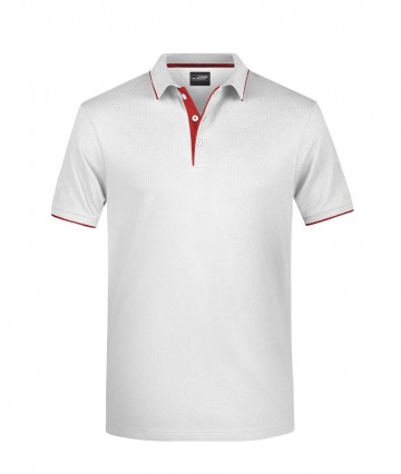 JN Men's Polo Stripe JN728 wit rood