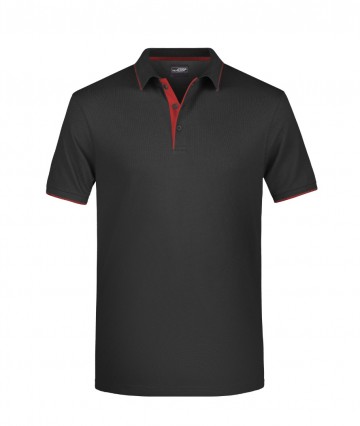 JN Men's Polo Stripe JN728 zwart rood