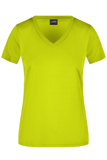 JN Ladies Active T-Shirt met V-hals JN735 chemischgeel