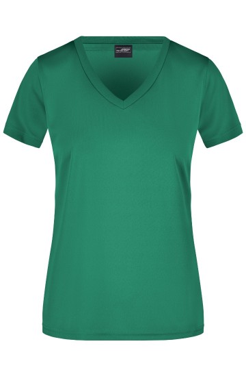 JN Ladies Active T-Shirt met V-hals JN735 groen
