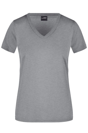 JN Ladies Active T-Shirt met V-hals JN735 lichtgrijsmelange