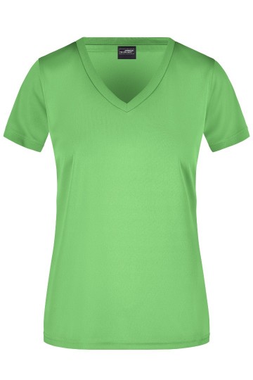 JN Ladies Active T-Shirt met V-hals JN735 limoengroen