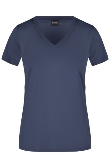 JN Ladies Active T-Shirt met V-hals JN735 marineblauw