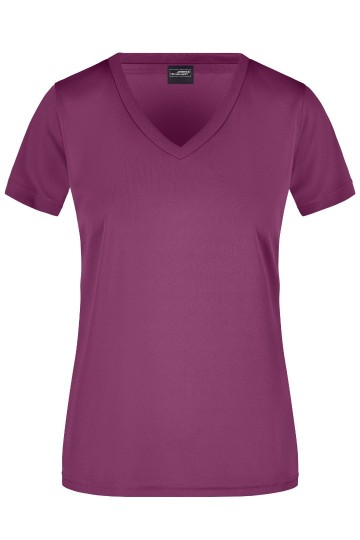 JN Ladies Active T-Shirt met V-hals JN735 paars