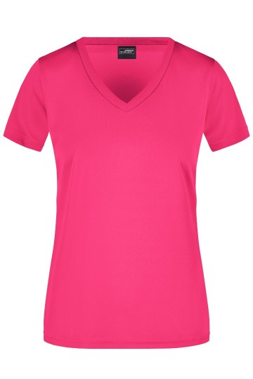 JN Ladies Active T-Shirt met V-hals JN735 rose