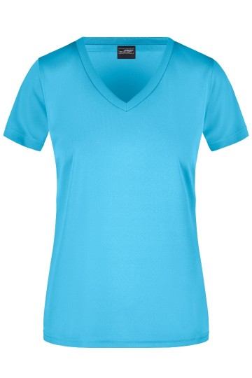 JN Ladies Active T-Shirt met V-hals JN735 turkoois