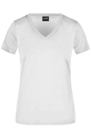 JN Ladies Active T-Shirt met V-hals JN735 wit