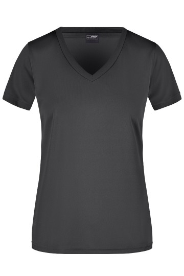 JN Ladies Active T-Shirt met V-hals JN735 zwart