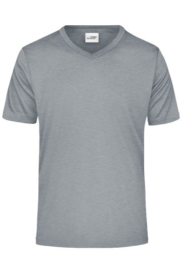 JN Men's Active T-Shirt met V-hals JN736 lichtgrijsmelaange
