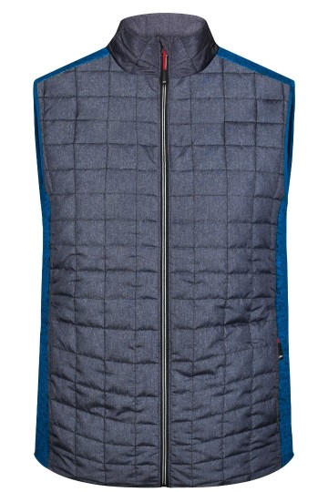 JN740 Men's Knitted Hybrid Vest koningsblauw-melange / antraciet-melange