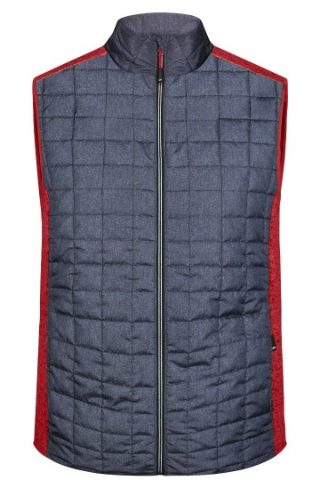JN740 Men's Knitted Hybrid Vest gemêleerd / antracietmelange