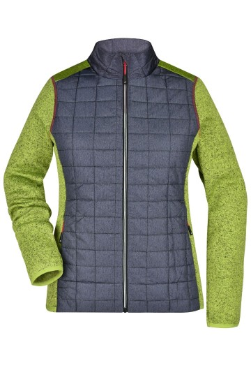 JN741 Ladies Hybrid Jacket kiwi-melange / antraciet-melange