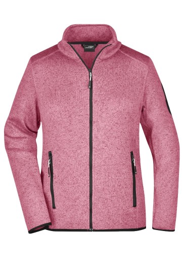 JN Ladies Knitted Fleece Jack JN761 rosemelange gebrokenwit