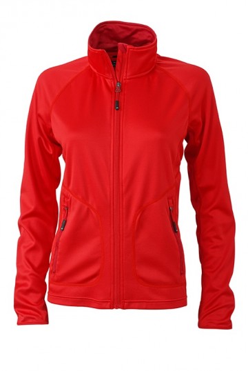 JN Ladies Stretch Fleece jacket JN763 lichtrood chili