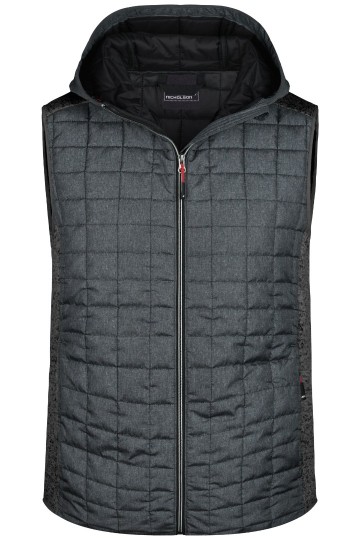 JN Men's Knitted Hybrid Vest JN768 grijsmelange antracietmelange