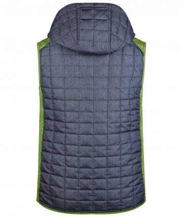 JN Men's Knitted Hybrid Vest JN768 kiwi antracietmelange achter