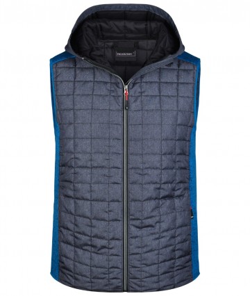 JN Men's Knitted Hybrid Vest JN768 koningsblauwmelange antracietmelange
