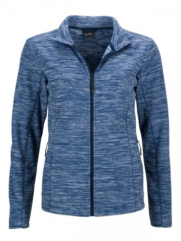 JN Ladies Trendy Fleece jack JN769 blauwmelange marineblauw