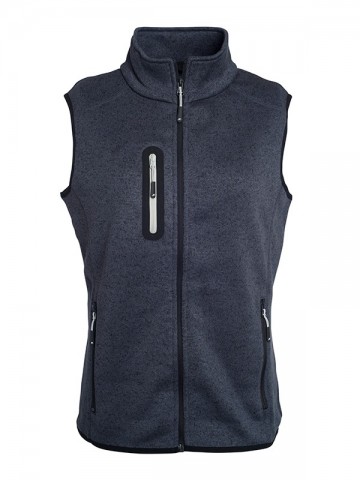 JN Ladies Knitted Fleece Vest JN773 donkergrijsmelange zilver