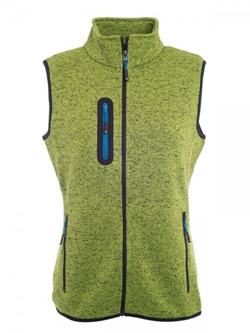 JN Ladies Knitted Fleece Vest JN773 kiwimelange koningsblauw